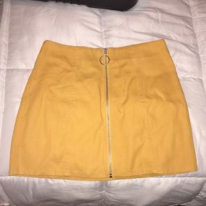 Yellow denim skirt